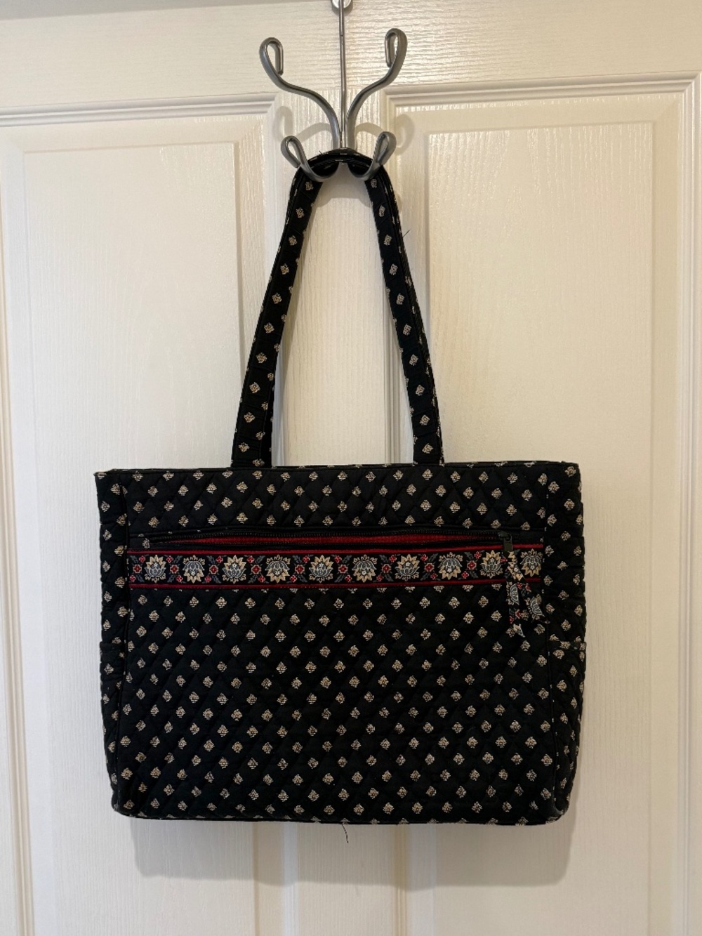 Vintage Vera Bradley Metropolitan Laptop Tote Bag in Classic Black 2002 Retired